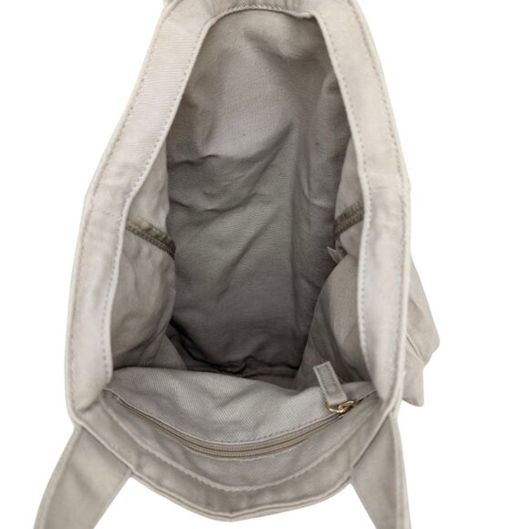 Michael Kors Hamilton Trompe L'oeil Tote Bag Womens Khaki Canvas Soft Fold Up - Picture 10 of 12